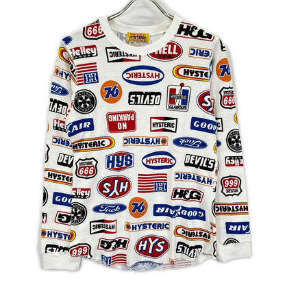 HYSTERIC GLAMOUR ヒステリックグラマー 01233CL05 ホワイト HYSTERIC MOTOR柄 Tシャツ トップス