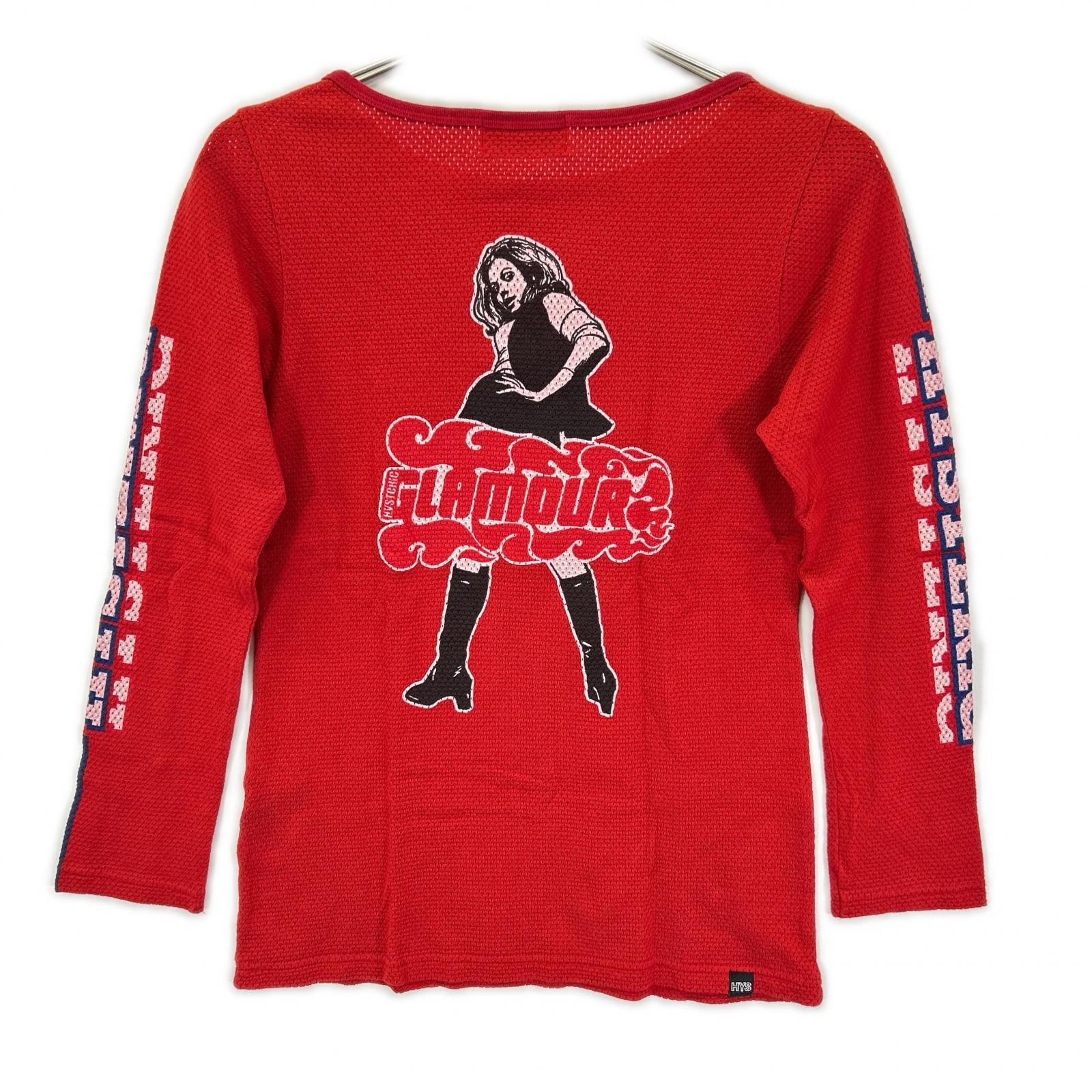 HYSTERIC GLAMOUR ヒステリックグラマー 01241CL06 レッド VIXEN GIRL Tシャツ トップス