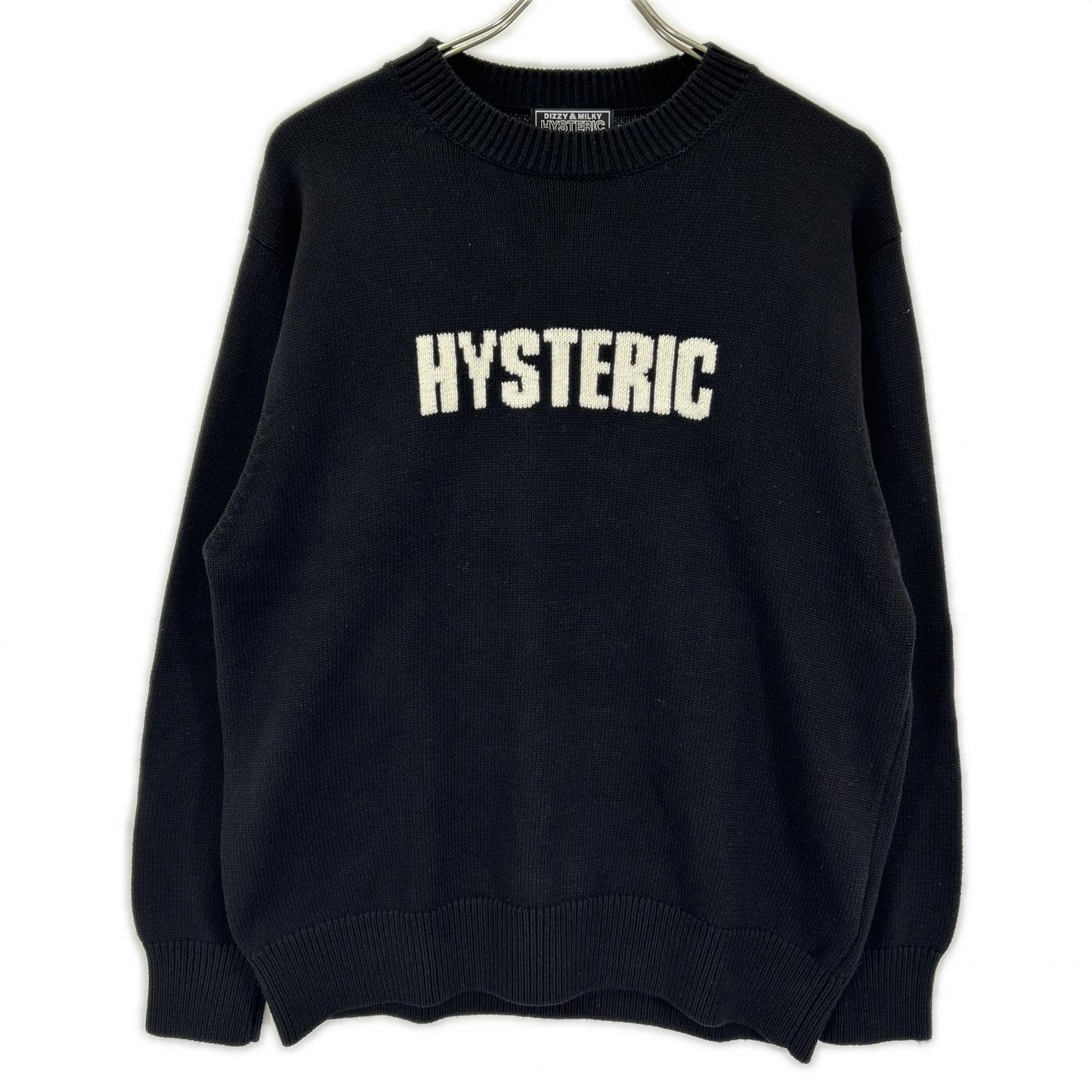 HYSTERIC GLAMOUR ヒステリックグラマー 02243NC04 ブラック THE BAD GIRLS編込 セーター トップス