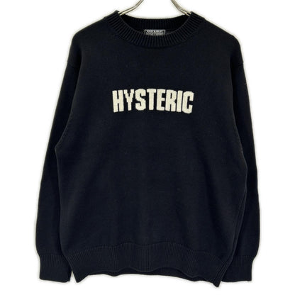 HYSTERIC GLAMOUR ヒステリックグラマー 02243NC04 ブラック THE BAD GIRLS編込 セーター トップス