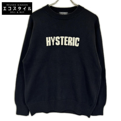 HYSTERIC GLAMOUR ヒステリックグラマー 02243NC04 ブラック THE BAD GIRLS編込 セーター トップス