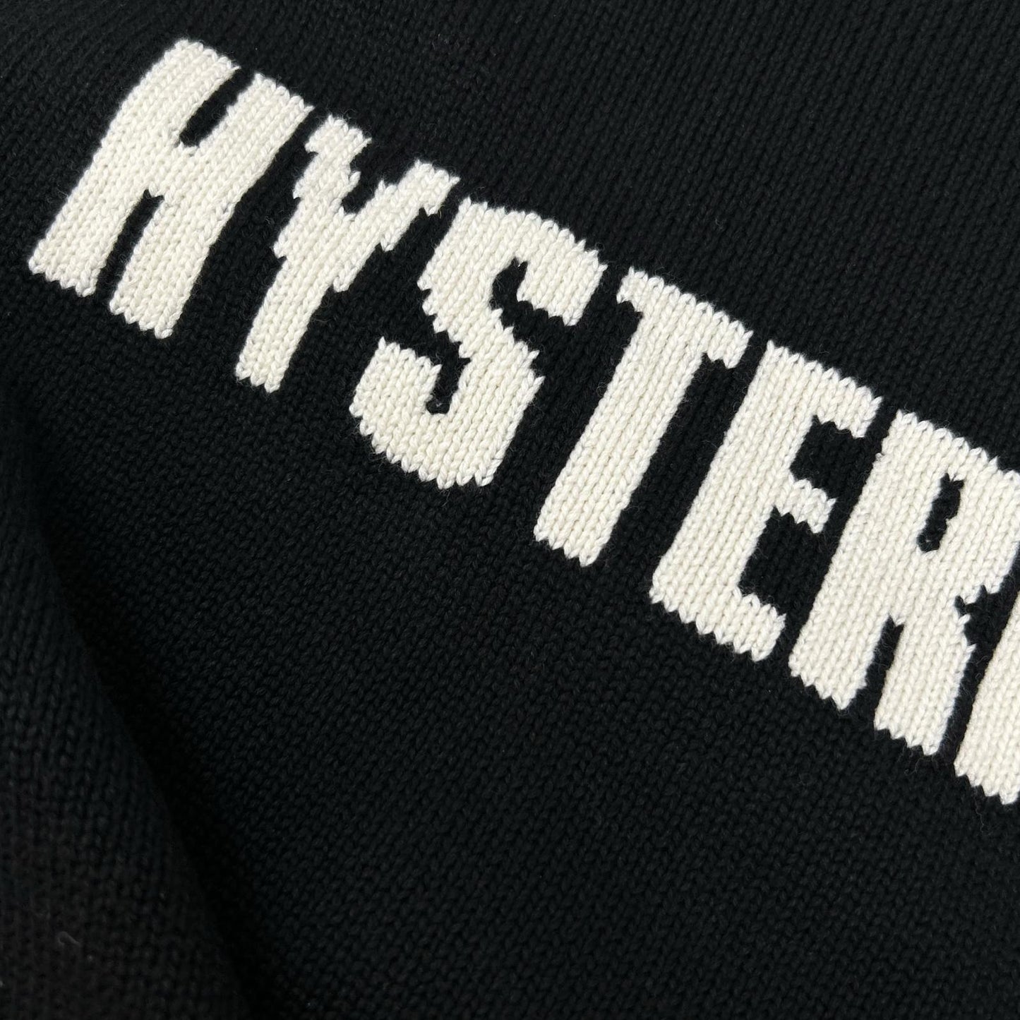 HYSTERIC GLAMOUR ヒステリックグラマー 02243NC04 ブラック THE BAD GIRLS編込 セーター トップス
