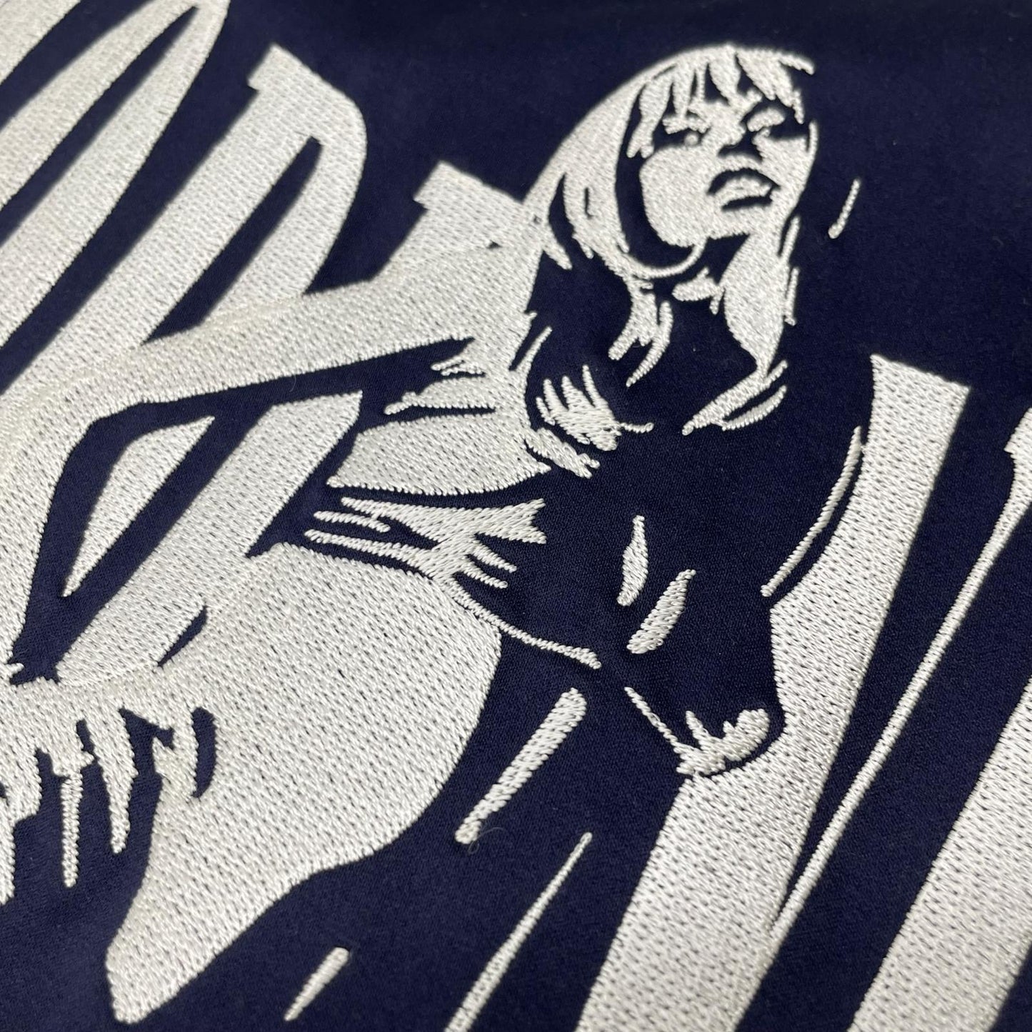 HYSTERIC GLAMOUR ヒステリックグラマー 02202AB13 ネイビーWOMEN ON MODERNICA刺繍 サテンジャケット ジャケット