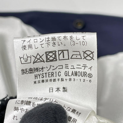 HYSTERIC GLAMOUR ヒステリックグラマー 02202AB13 ネイビーWOMEN ON MODERNICA刺繍 サテンジャケット ジャケット