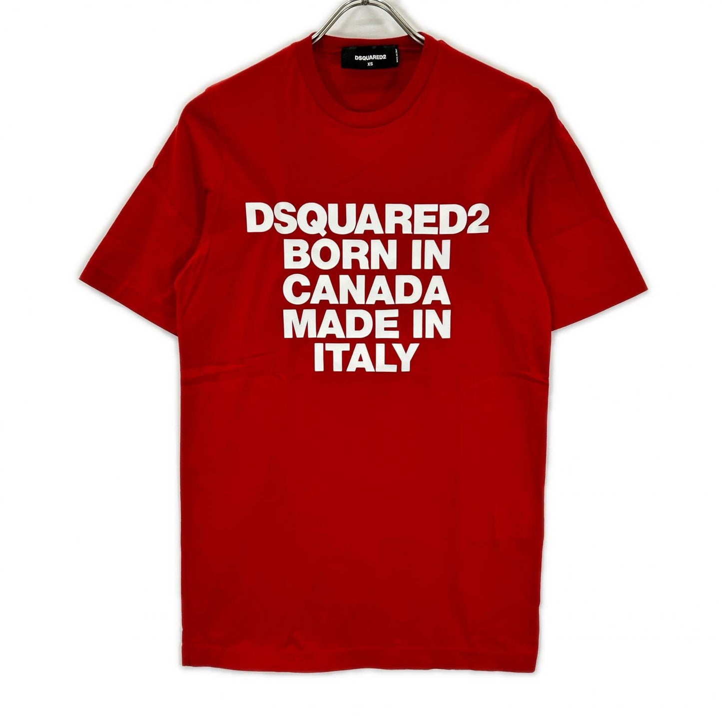 DSQUARED2 ディースクエアード 19年 レッド S75GD0023 Renny Fit メッセージ半袖 Tシャツ トップス