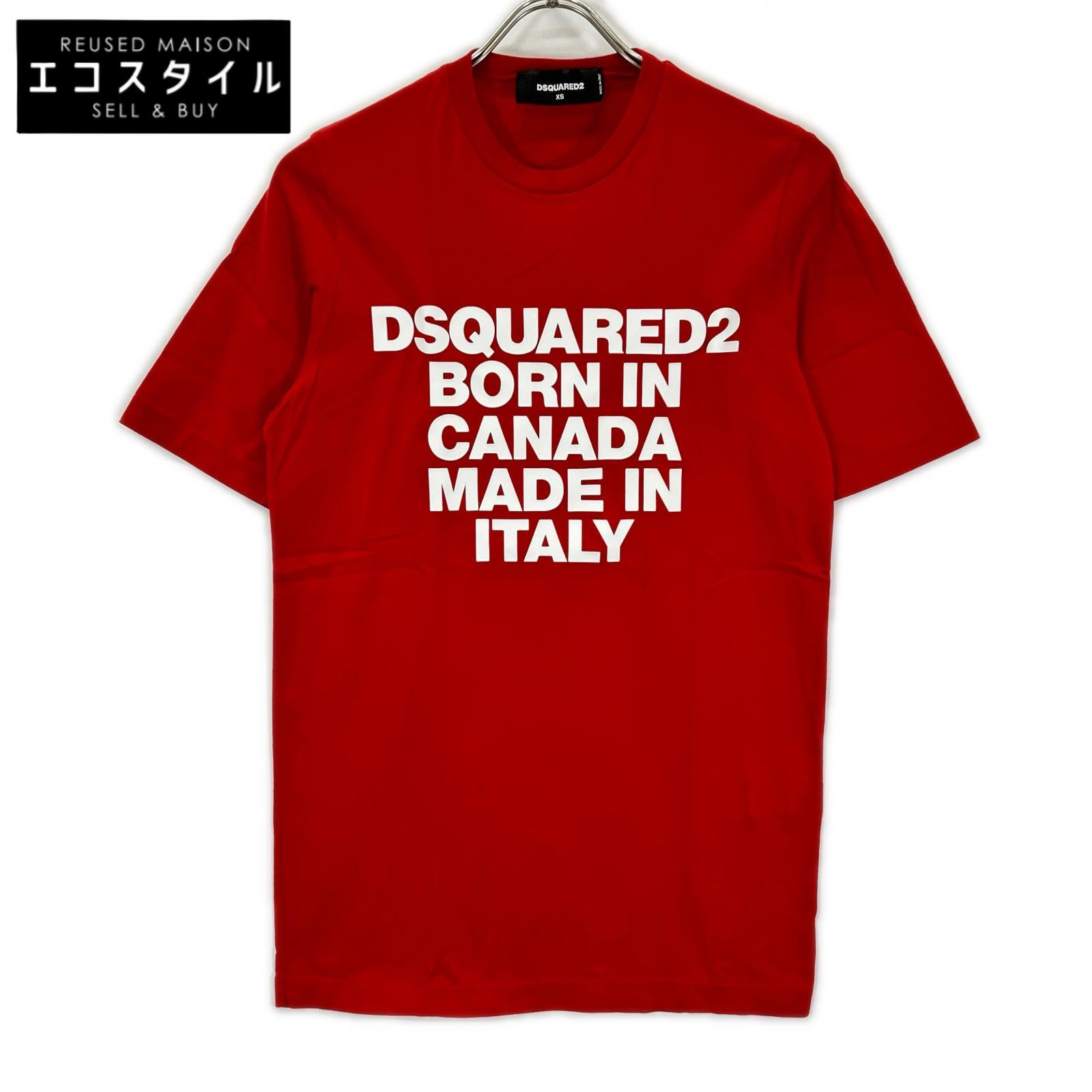 DSQUARED2 ディースクエアード 19年 レッド S75GD0023 Renny Fit メッセージ半袖 Tシャツ トップス