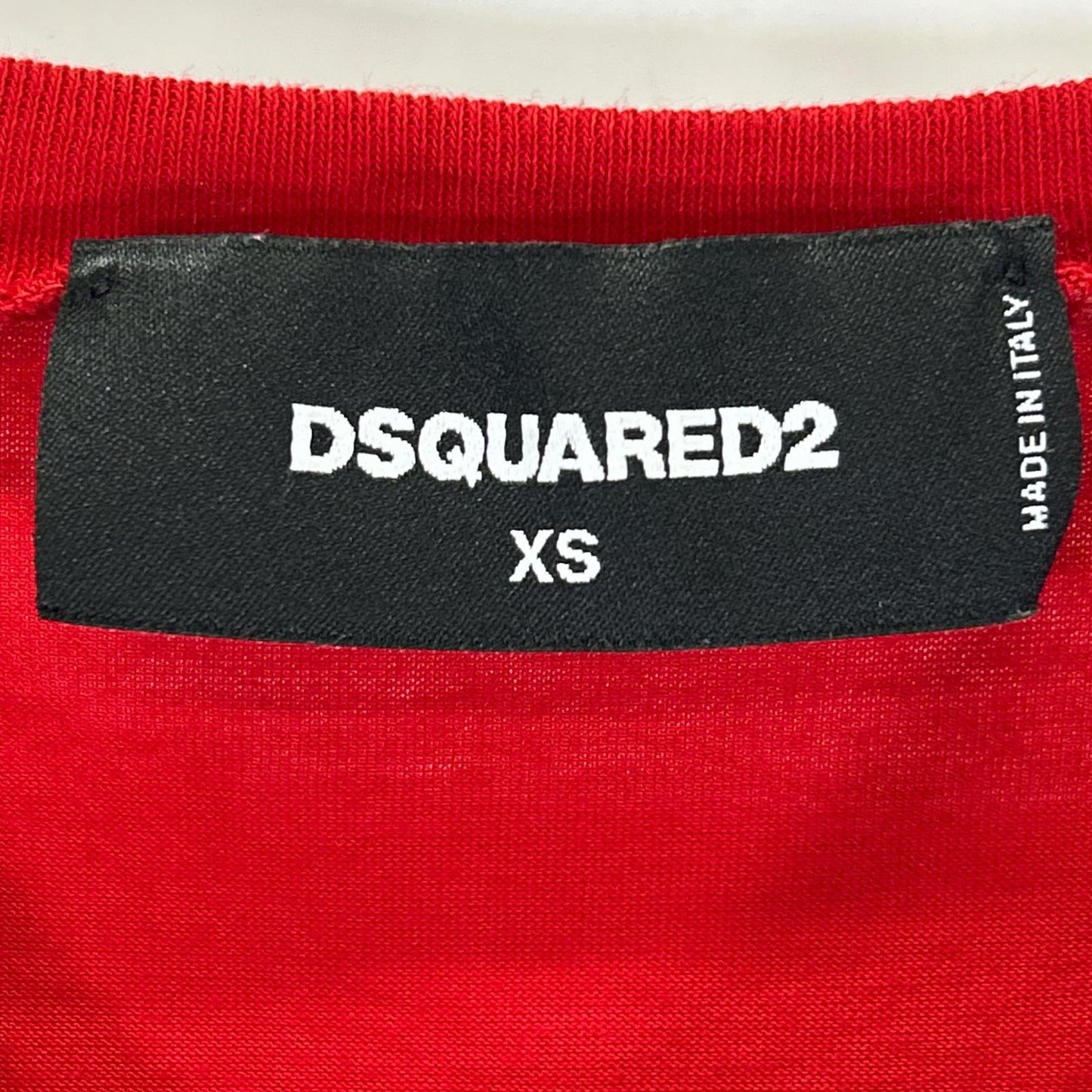 DSQUARED2 ディースクエアード 19年 レッド S75GD0023 Renny Fit メッセージ半袖 Tシャツ トップス