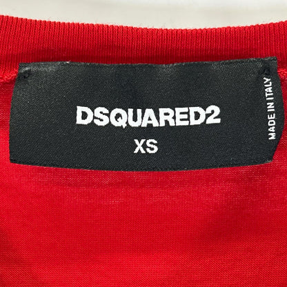 DSQUARED2 ディースクエアード 19年 レッド S75GD0023 Renny Fit メッセージ半袖 Tシャツ トップス