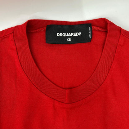DSQUARED2 ディースクエアード 19年 レッド S75GD0023 Renny Fit メッセージ半袖 Tシャツ トップス