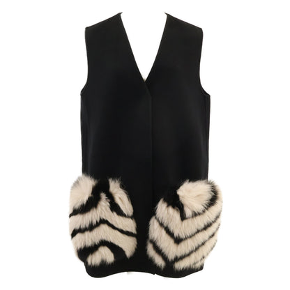 FENDI フェンディ 【国内正規】FF8474 GILET DOUBLE WOOL ファーポケット ロングジレ/ コート