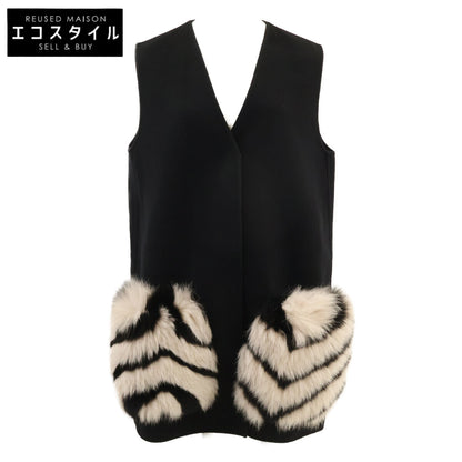 FENDI フェンディ 【国内正規】FF8474 GILET DOUBLE WOOL ファーポケット ロングジレ/ コート