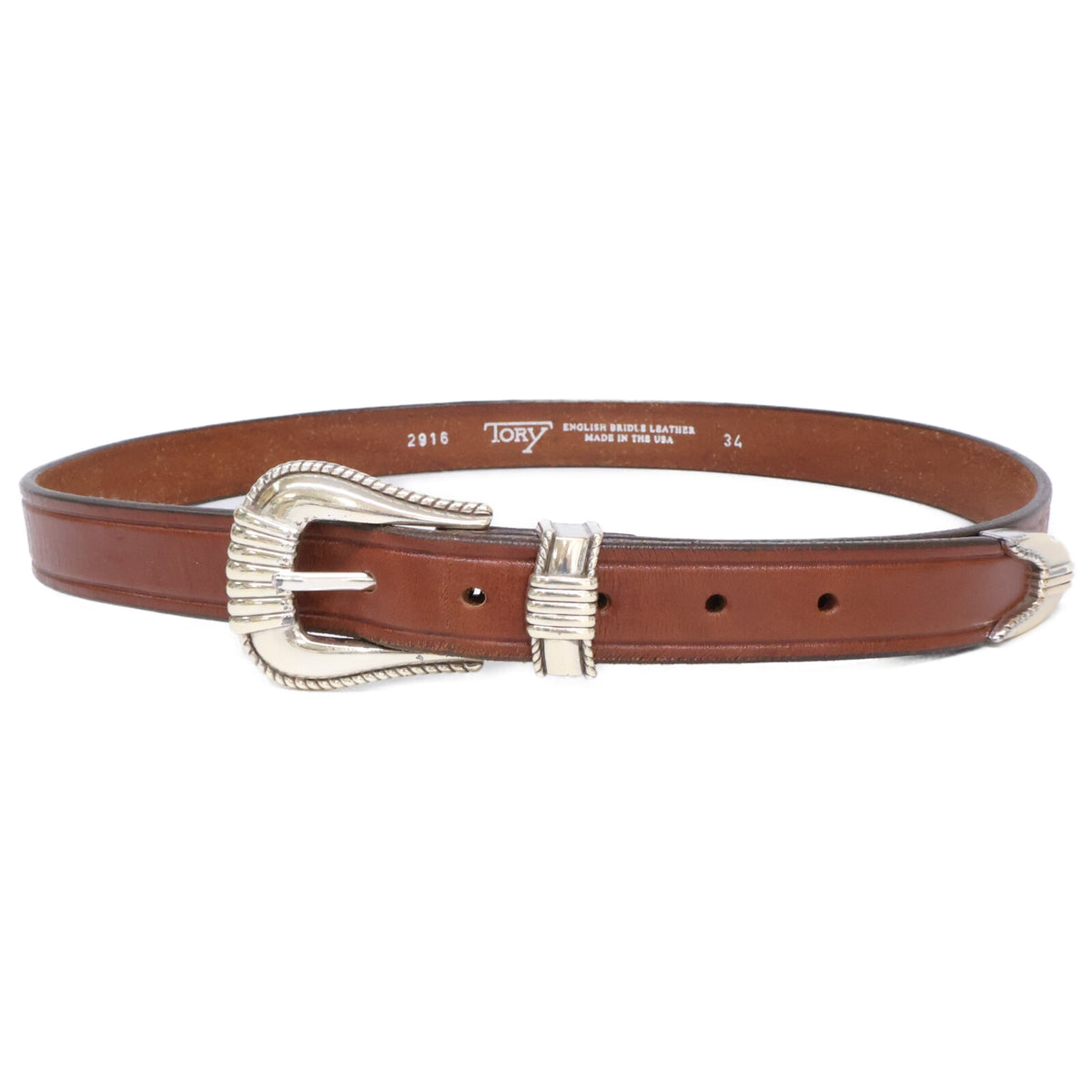 TORY LEATHER トリーレザー 2916 3-PIECE シルバーバックル レザー ベルト