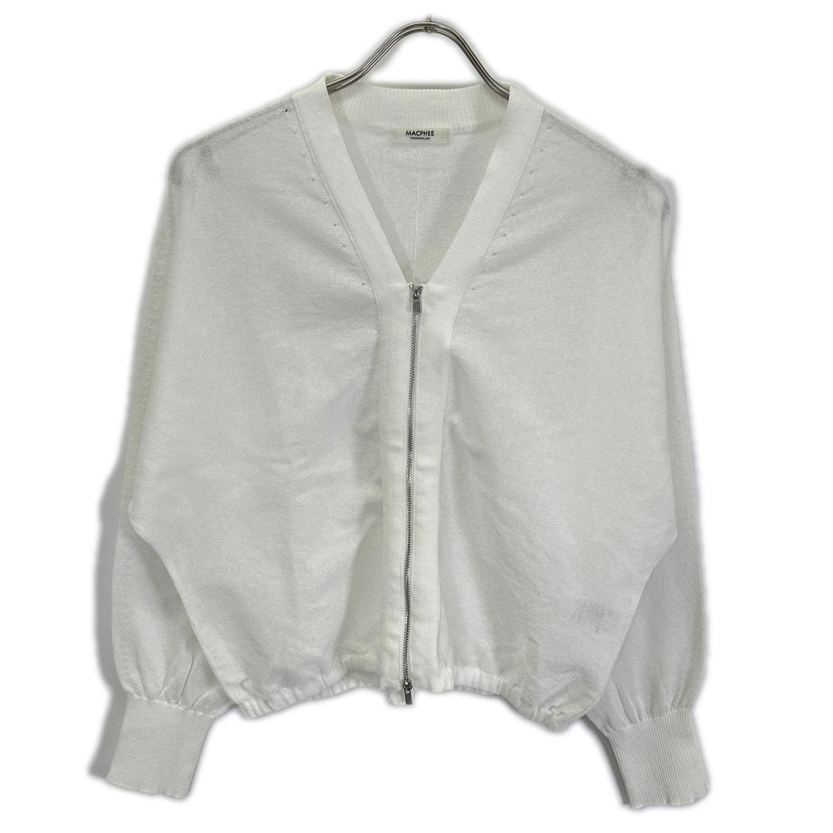 MACPHEE Macphee 12025202303 white dry rayon V-neck cardigan