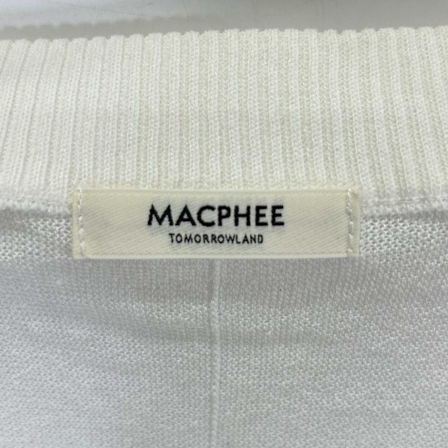 MACPHEE マカフィー 12025202303 ホワイト ドライレーヨン Vネックカーディガン トップス