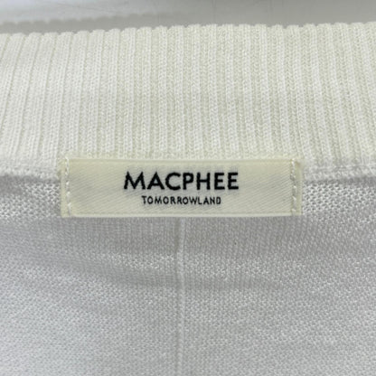 MACPHEE マカフィー 12025202303 ホワイト ドライレーヨン Vネックカーディガン トップス