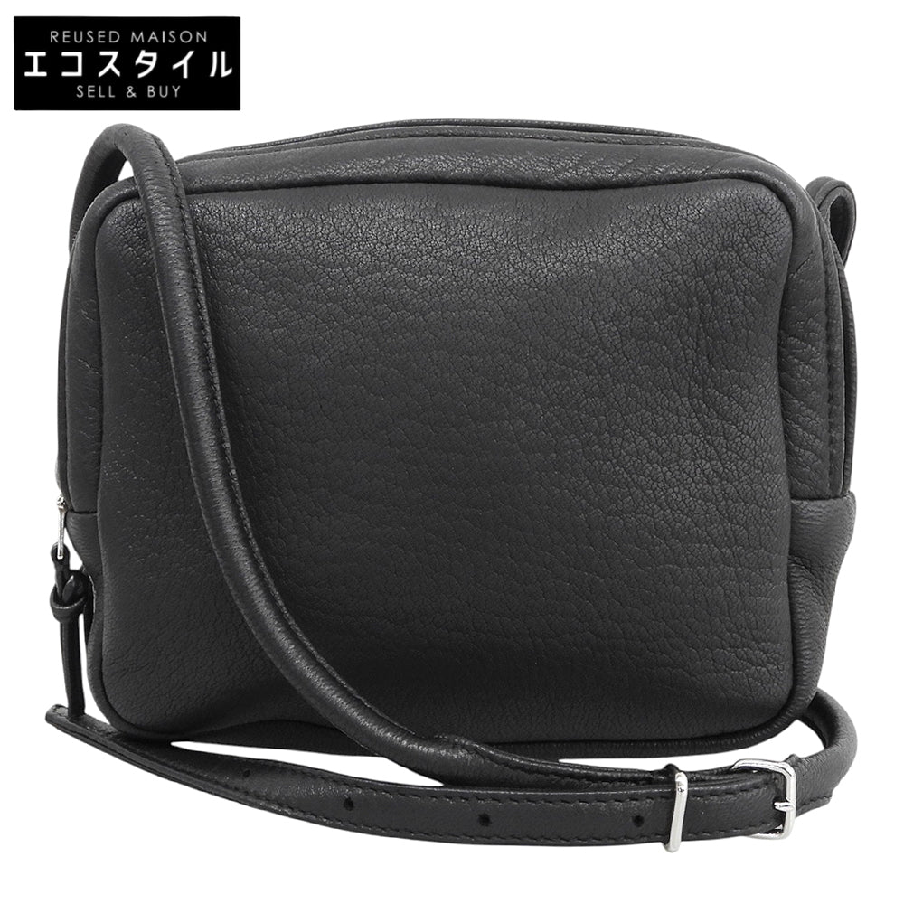 Aeta アエタ 美品 ディアレザー スクエア ショルダーバッグ レディース ブラック DA108 ショルダーバッグ
