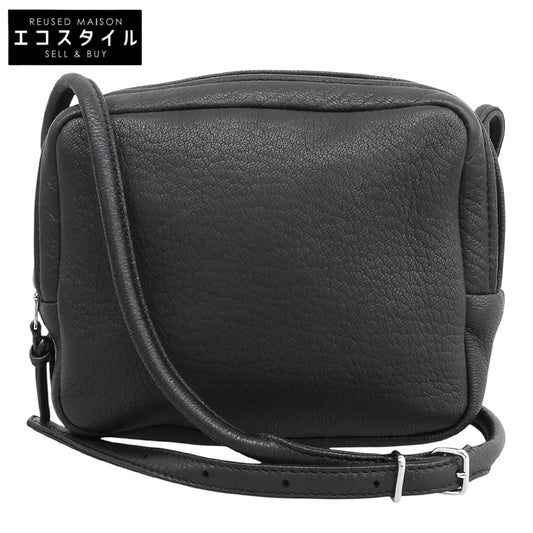 Aeta アエタ 美品 ディアレザー スクエア ショルダーバッグ レディース ブラック DA108 ショルダーバッグ