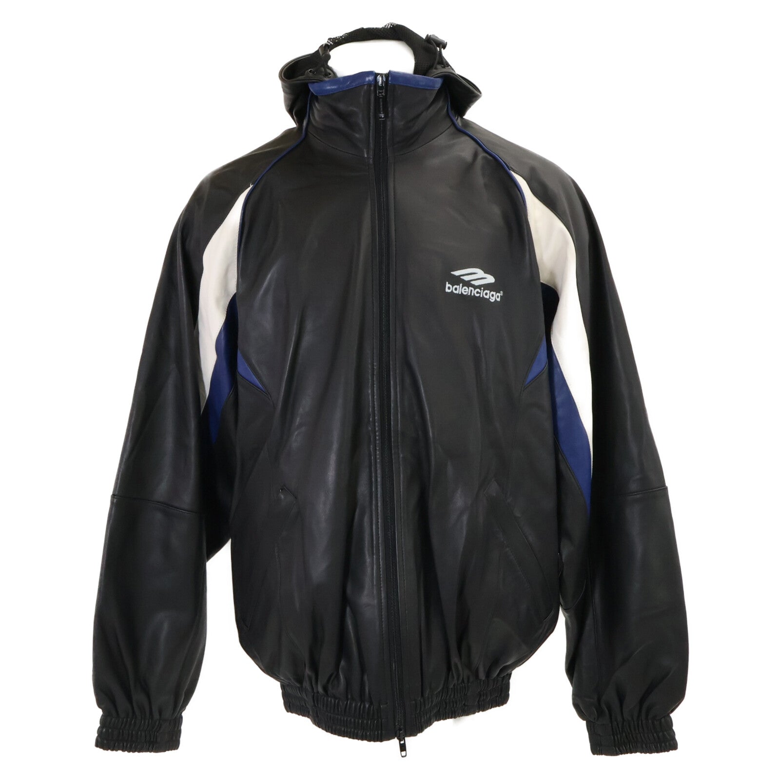 BALENCIAGA バレンシアガ 【美品/国内正規】697771 3B SPORTS ICON TRACKSUIT ラムレザー ジャケット ジャケット