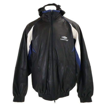 BALENCIAGA バレンシアガ 【美品/国内正規】697771 3B SPORTS ICON TRACKSUIT ラムレザー ジャケット ジャケット