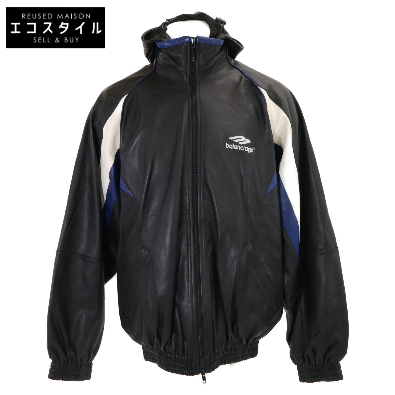 BALENCIAGA バレンシアガ 【美品/国内正規】697771 3B SPORTS ICON TRACKSUIT ラムレザー ジャケット ジャケット