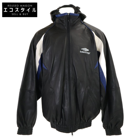 BALENCIAGA バレンシアガ 【美品/国内正規】697771 3B SPORTS ICON TRACKSUIT ラムレザー ジャケット ジャケット