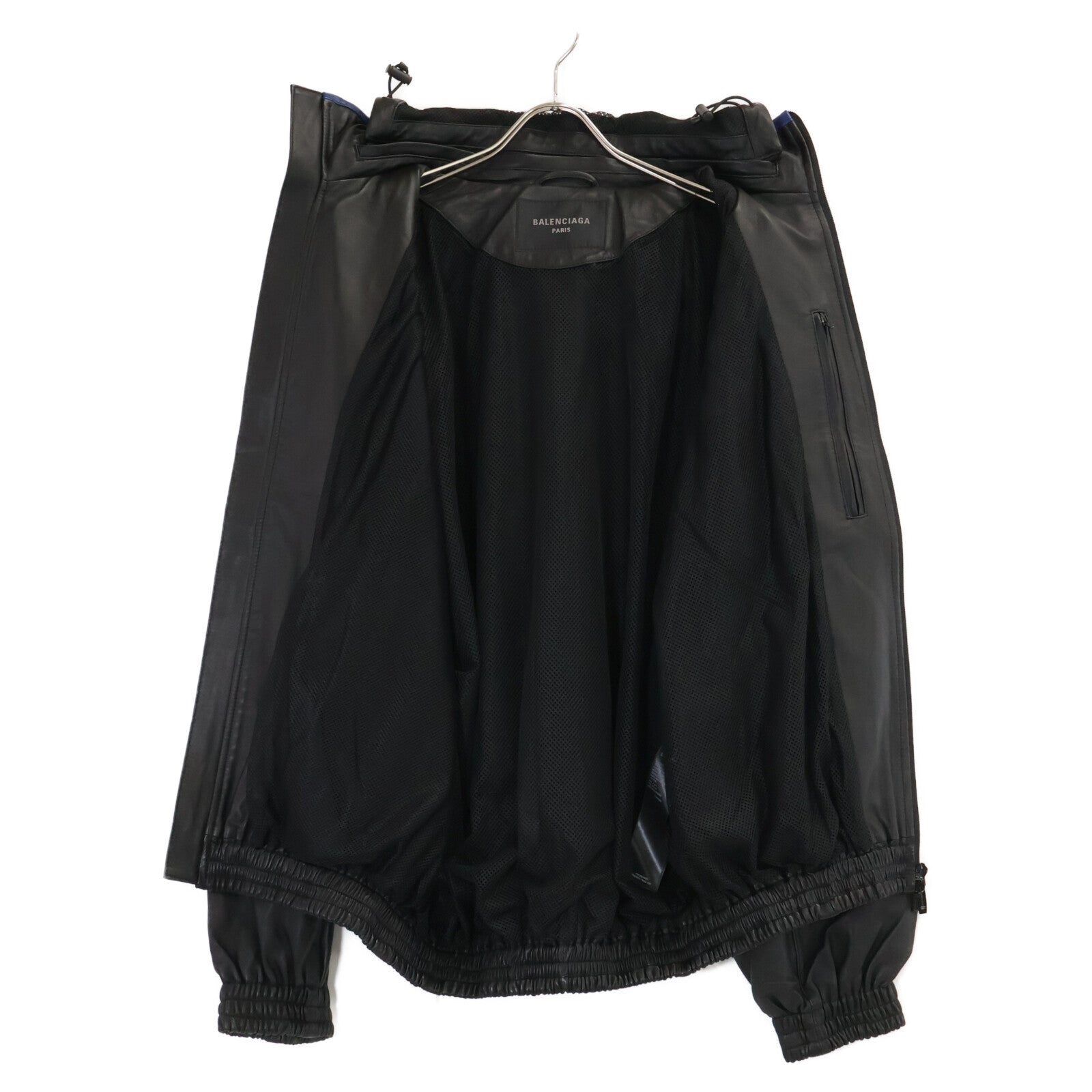 BALENCIAGA バレンシアガ 【美品/国内正規】697771 3B SPORTS ICON TRACKSUIT ラムレザー ジャケット ジャケット