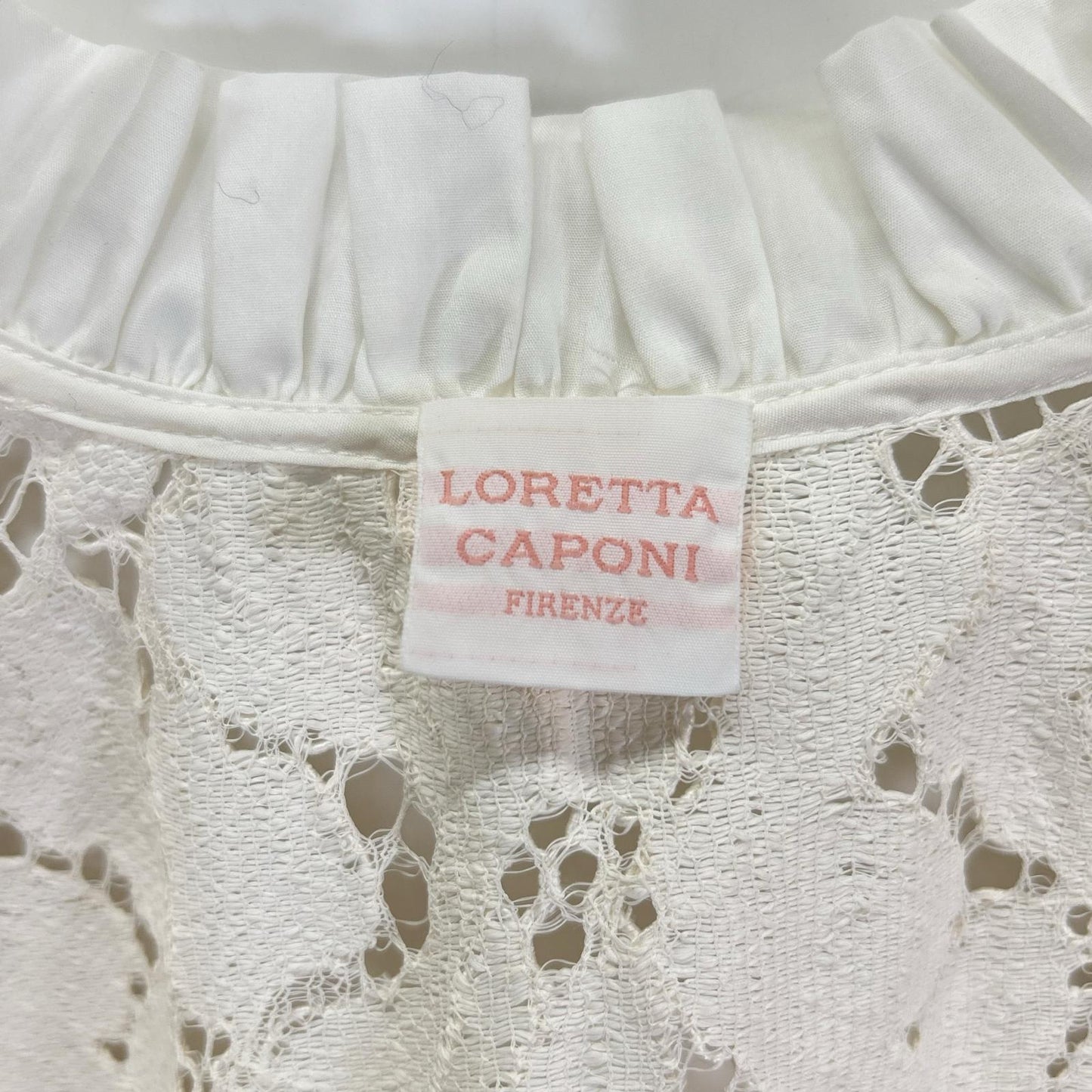LORETTA CAPONI ロレッタカポーニ ホワイト IOLE レース ブラウス トップス