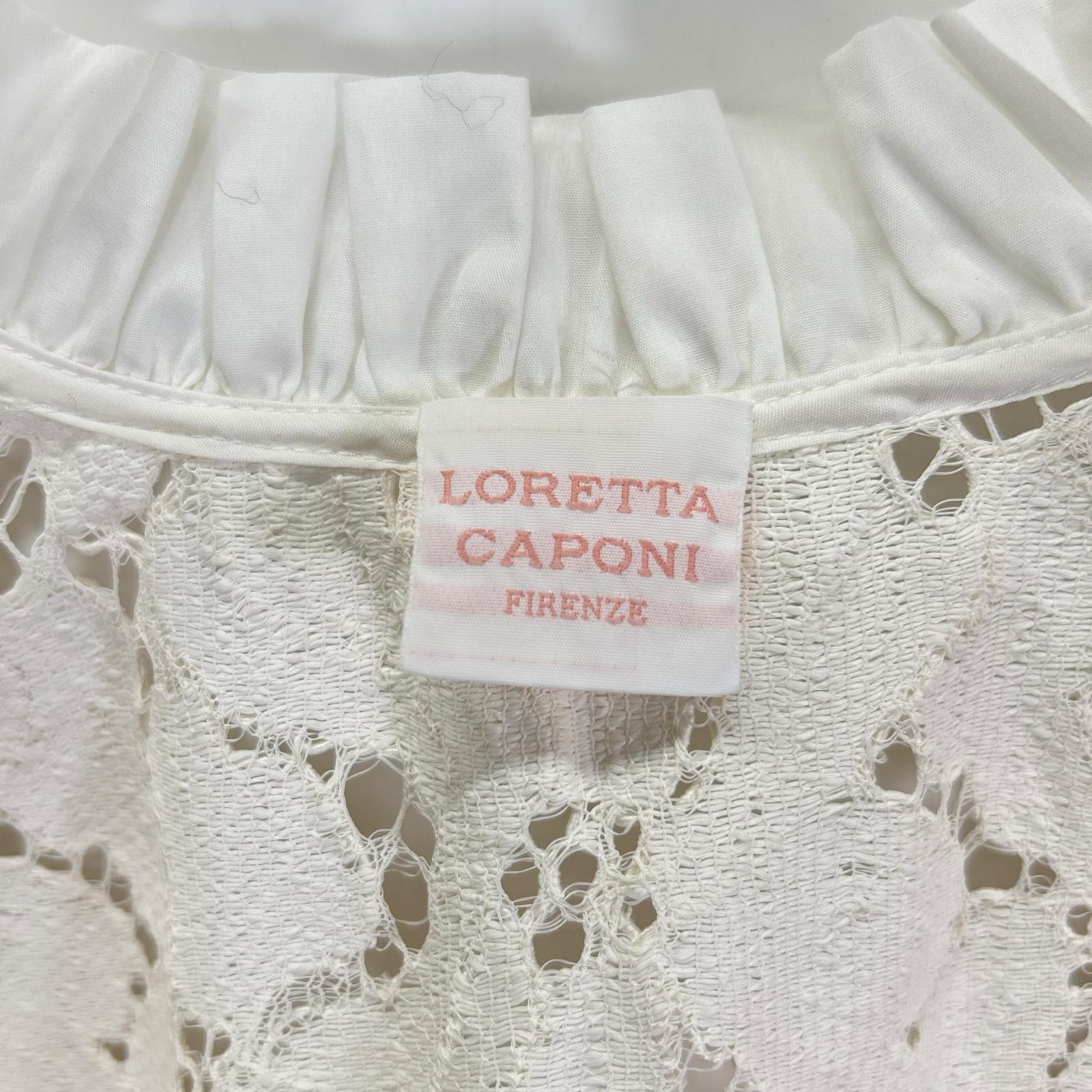 LORETTA CAPONI ロレッタカポーニ ホワイト IOLE レース ブラウス トップス