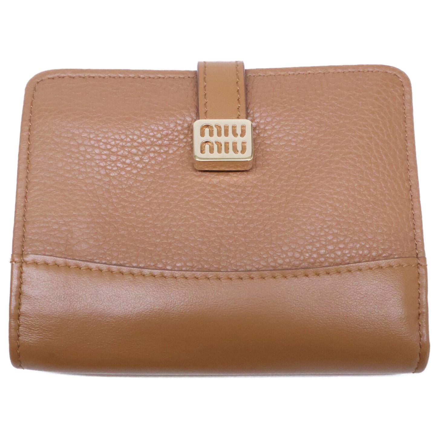 MIUMIU ミュウミュウ 【美品】5MV204 2C3Y F098L DAINO / SOFT CALF 二つ折り財布 二つ折り財布（小銭入れあり）