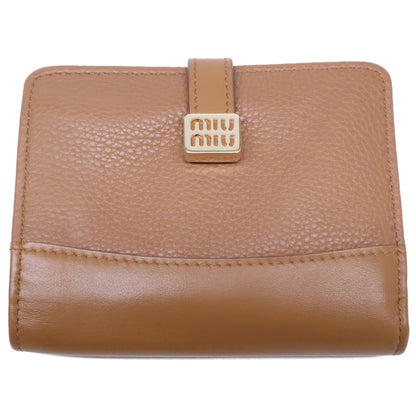 MIUMIU ミュウミュウ 【美品】5MV204 2C3Y F098L DAINO / SOFT CALF 二つ折り財布 二つ折り財布（小銭入れあり）