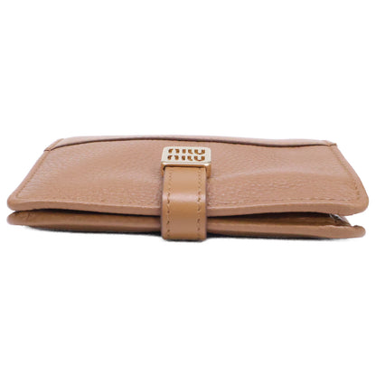 MIUMIU ミュウミュウ 【美品】5MV204 2C3Y F098L DAINO / SOFT CALF 二つ折り財布 二つ折り財布（小銭入れあり）