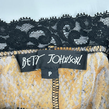 BETSEY JOHNSON ベッツィージョンソン ブラック×ベージュ レオパード キャミソール ベロア ワンピース ワンピース