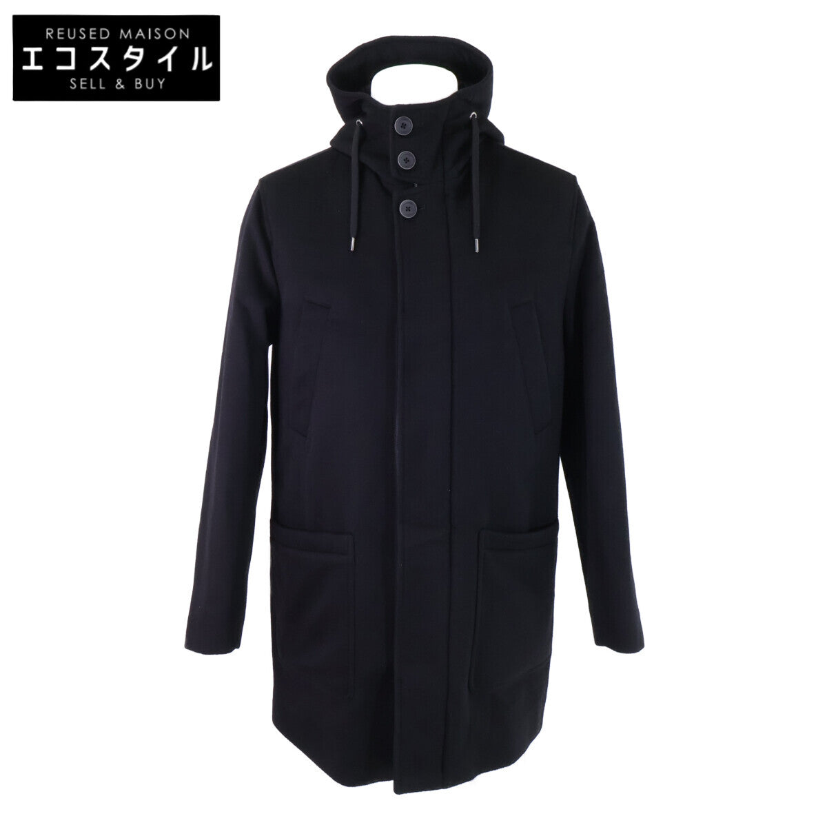 HERNO ヘルノ 【新品同様/国内正規】PA000107U ウォーターレペレントカシミアフランネルソリッドパデッドフーディー コート