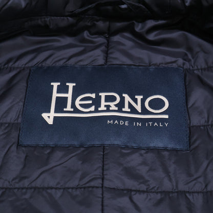 HERNO ヘルノ 【新品同様/国内正規】PA000107U ウォーターレペレントカシミアフランネルソリッドパデッドフーディー コート