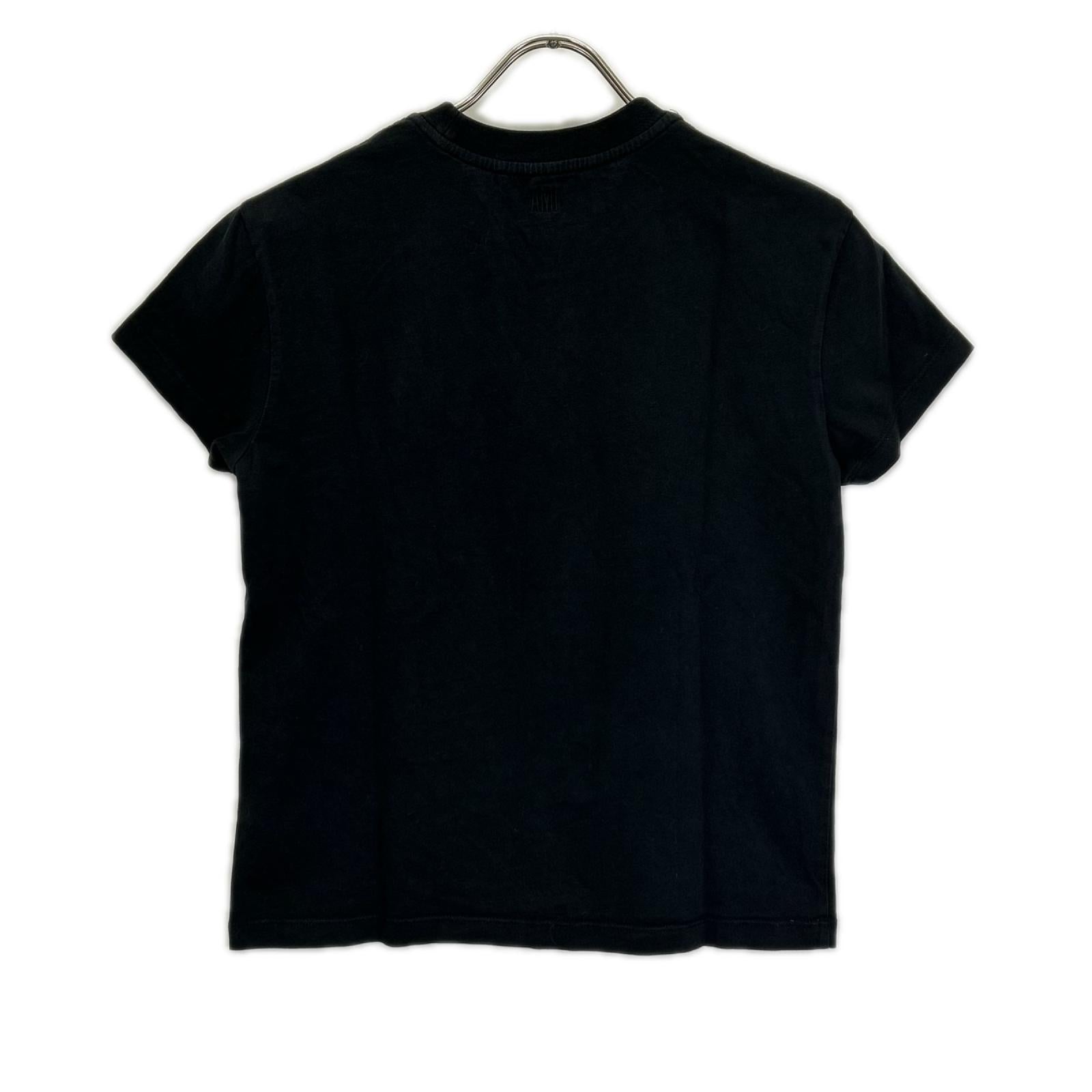 AMI PARIS アミパリス BFUTS001.724 ブラック Ami De Coeur ハートロゴ刺繍クルーネック 半袖Tシャツ トップス