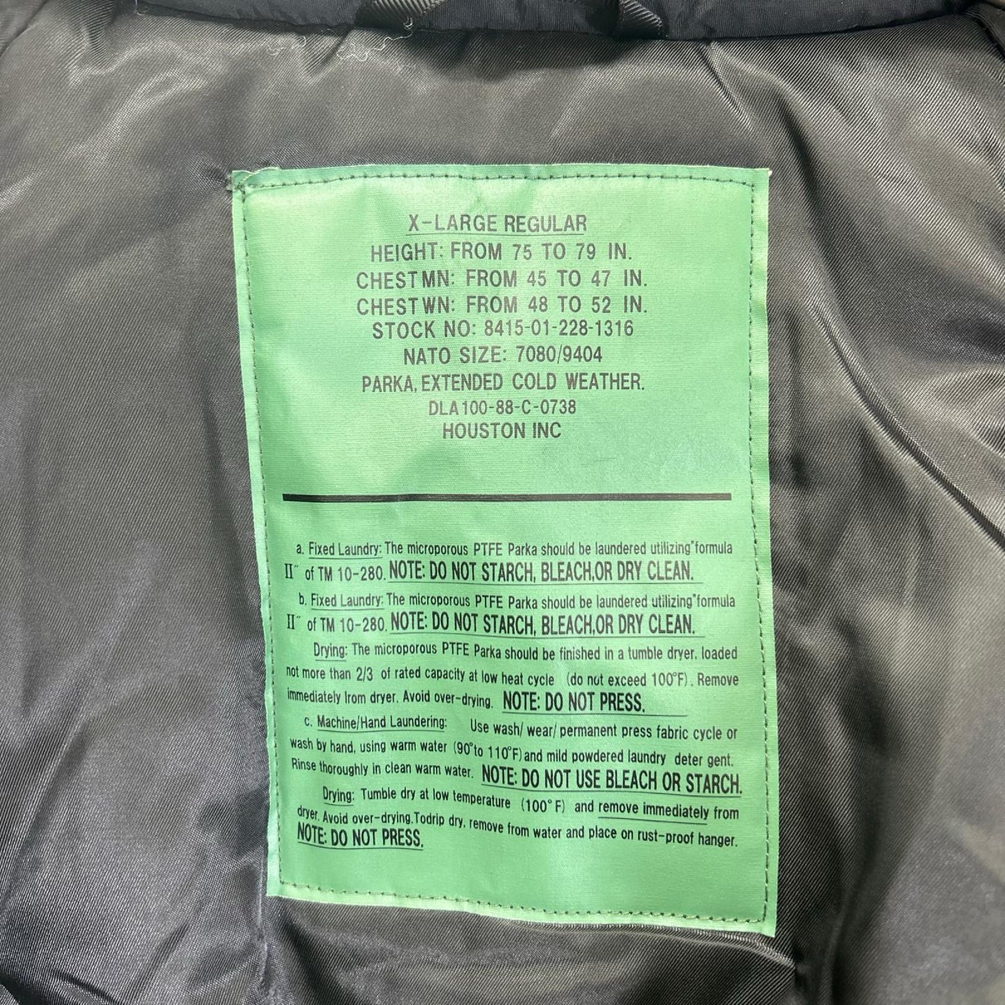 HOUSTON ヒューストン ブラック 50323 米軍 Gen III Level 7 ジャケット ジャケット