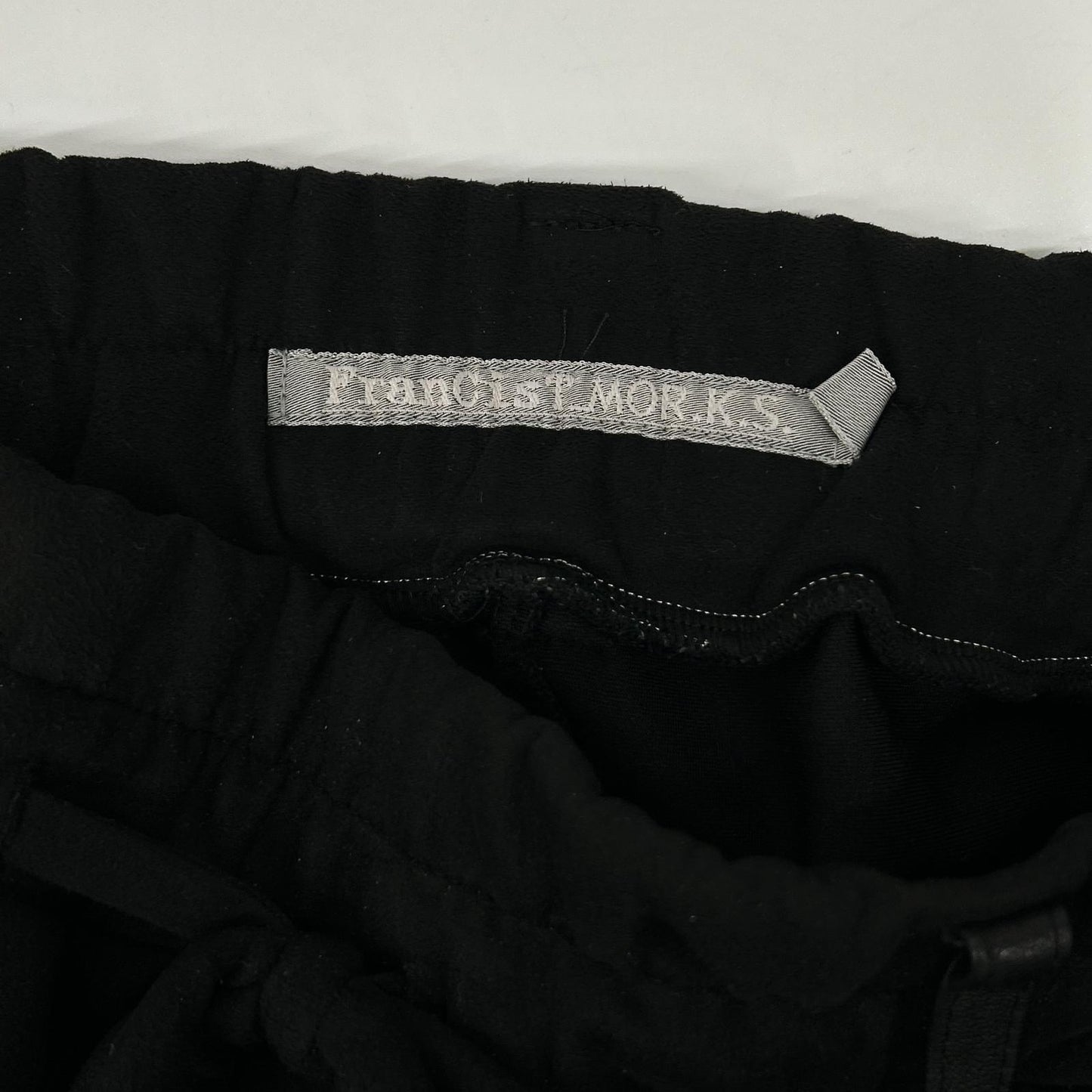 FranCisT_MOR.K.S. フランシストモークス MB3107 ブラック ハイテンション エンジェルスエード サルエルワイドパンツ ボトムス
