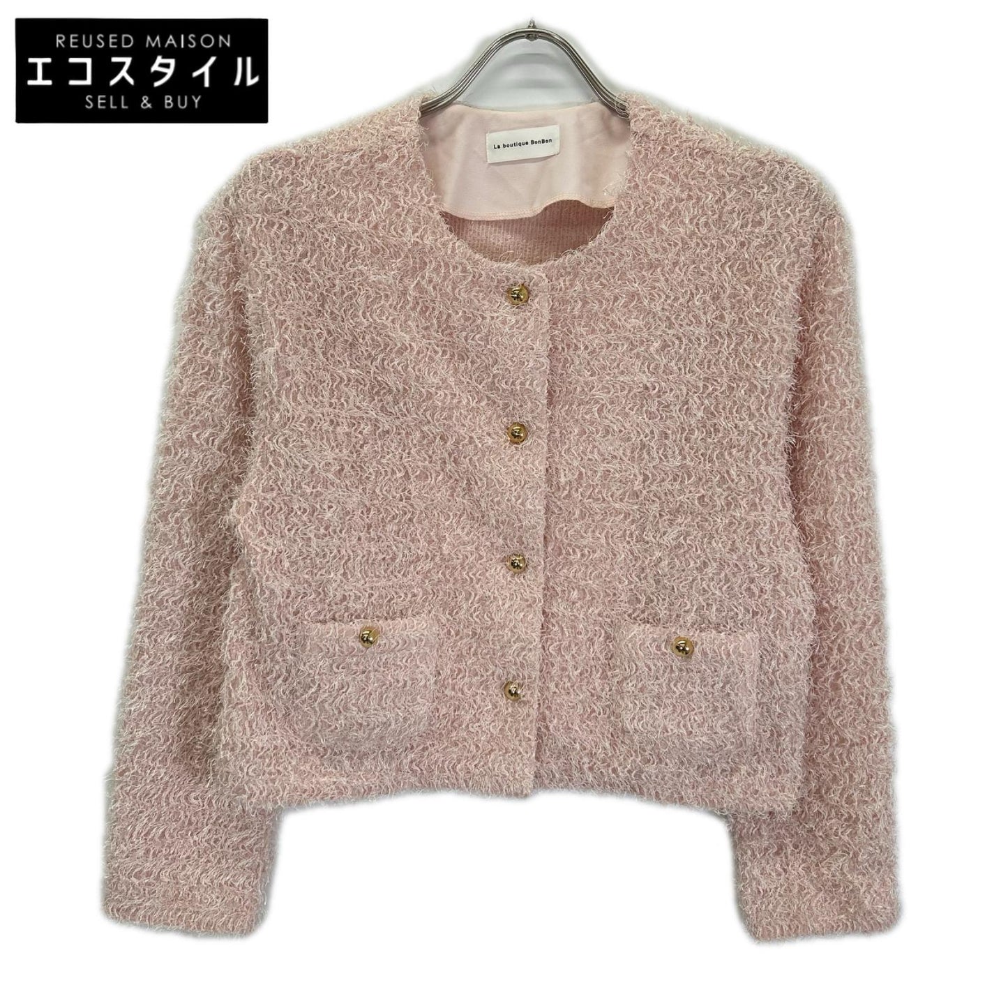 La boutique BonBon ラブティックボンボン LBZ1061106A0003 ピンク フェザーカットソージャケットカーデ ジャケット