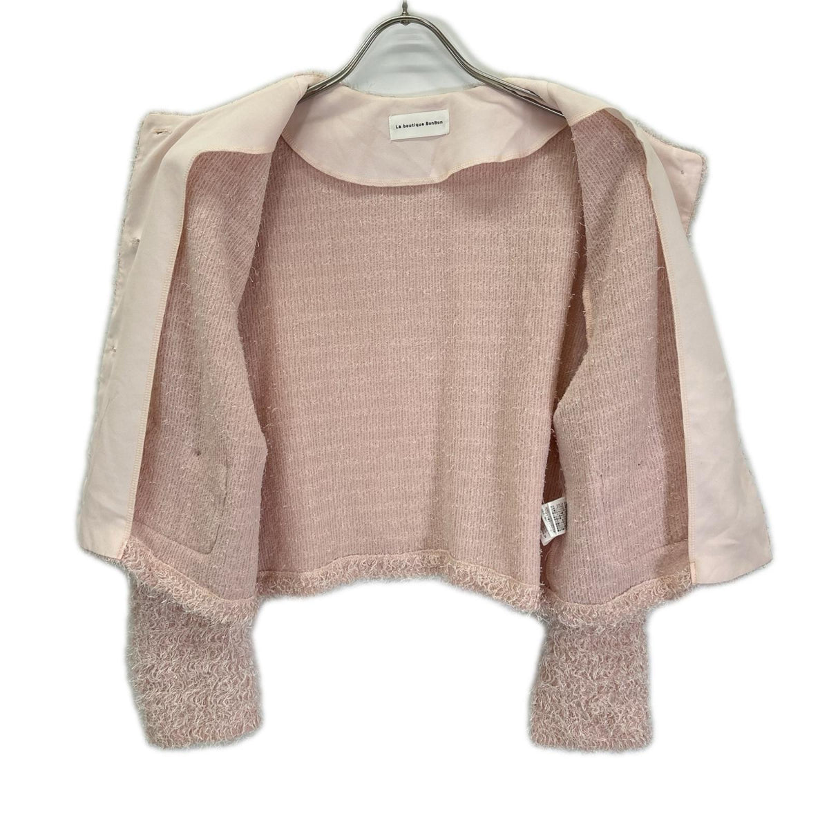 La boutique BonBon La boutique BonBon LBZ1061106A0003 pink feather cut-and-sew jacket cardigan