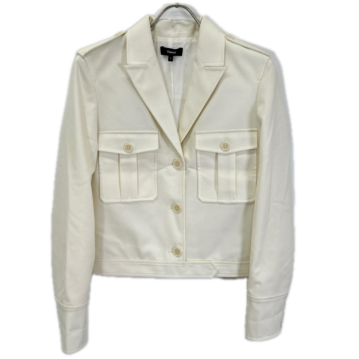 Theory セオリー 01-3404102-150-702 アイボリー Textured GAB BXY Military JKT ジャケット