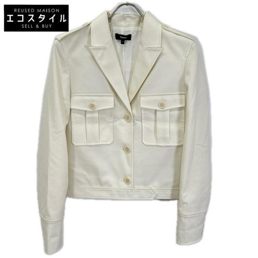Theory セオリー 01-3404102-150-702 アイボリー Textured GAB BXY Military JKT ジャケット
