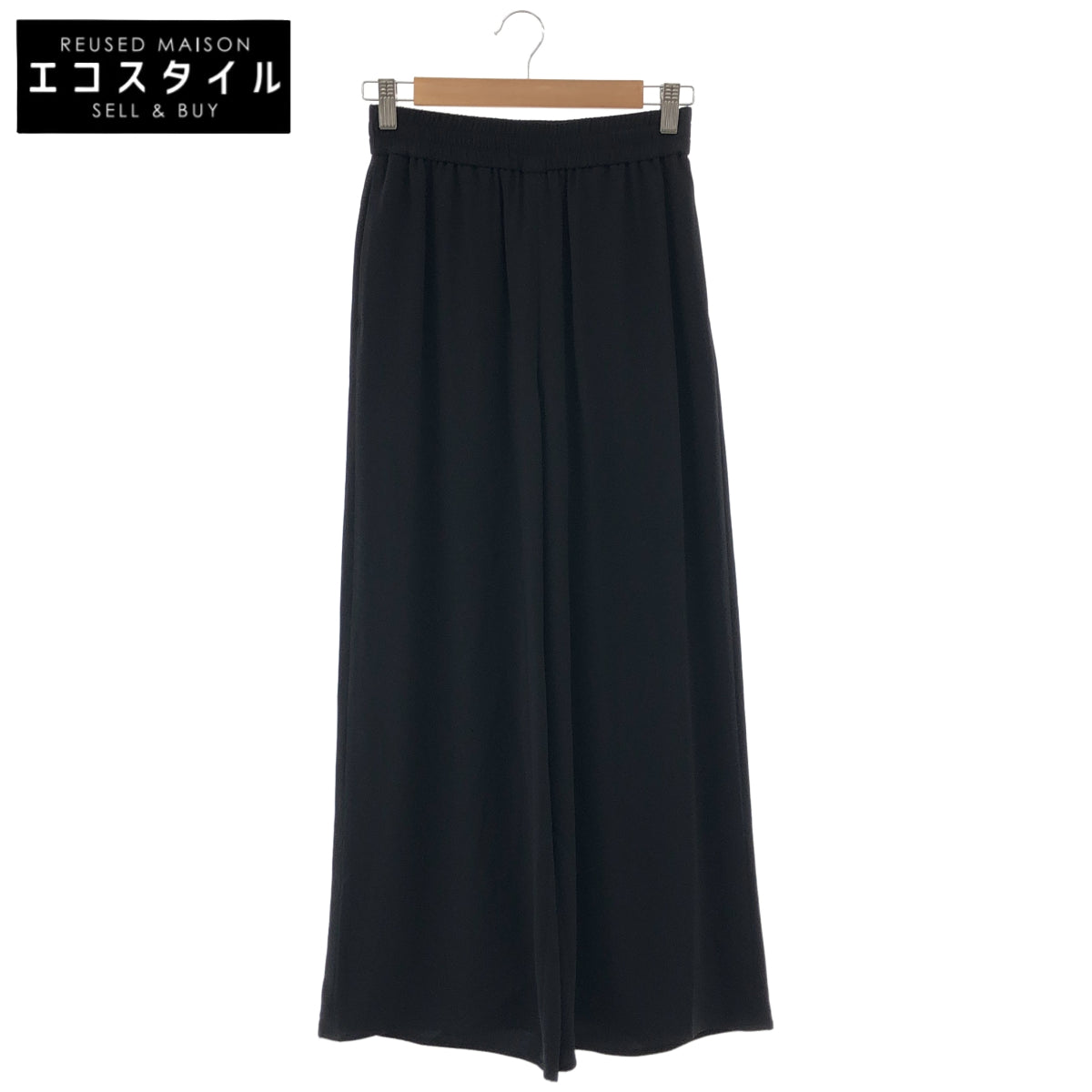 theory luxe セオリーリュクス 03-5206440-050-034 ブラック ゴムウエスト ワイドパンツ ボトムス