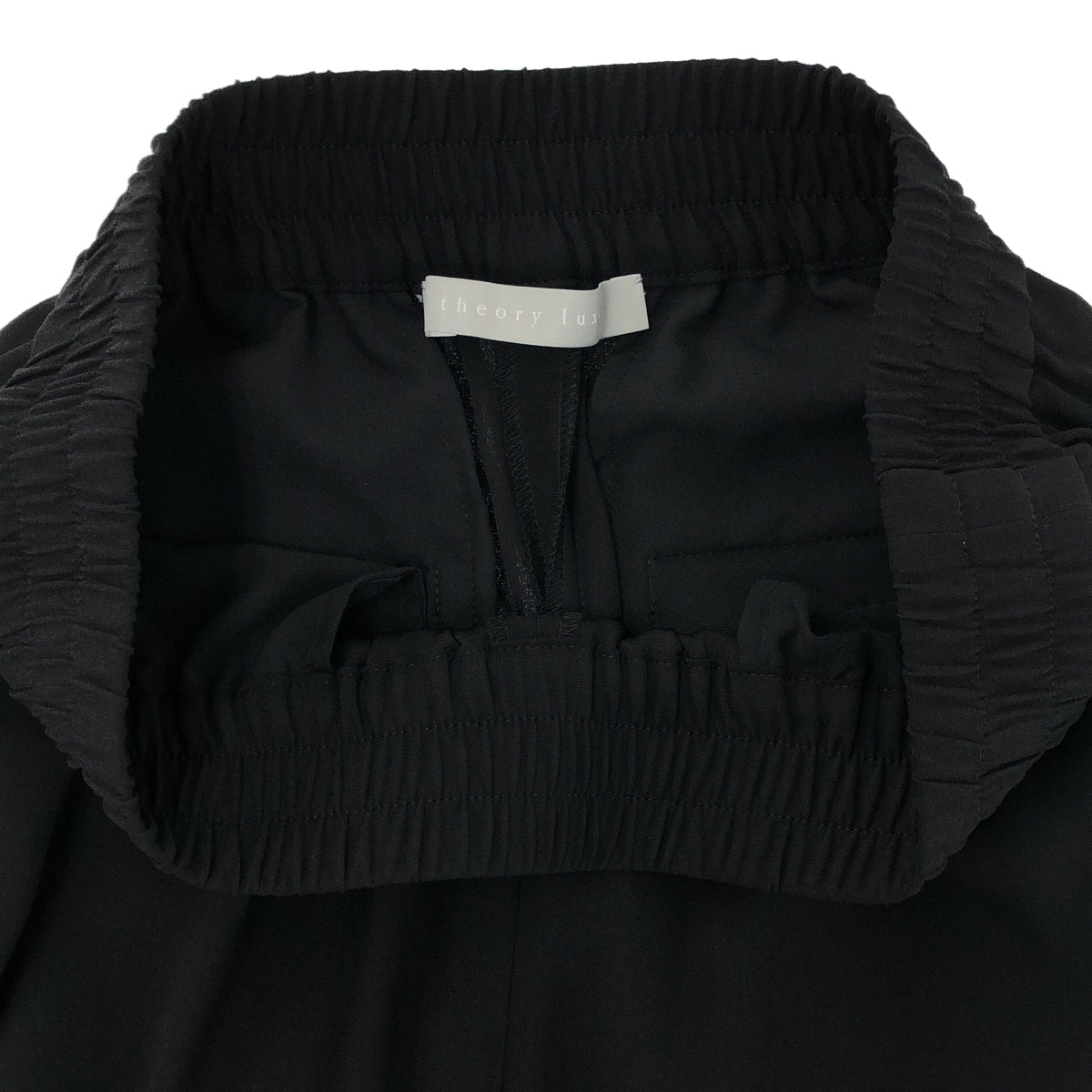theory luxe セオリーリュクス 03-5206440-050-034 ブラック ゴムウエスト ワイドパンツ ボトムス