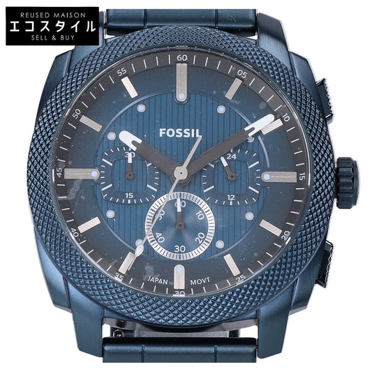 FOSSIL フォッシル 【新品同様】FS6167 MACHINE 44MM クロノグラフ ネイビー ステンレススチールウォッチ 腕時計