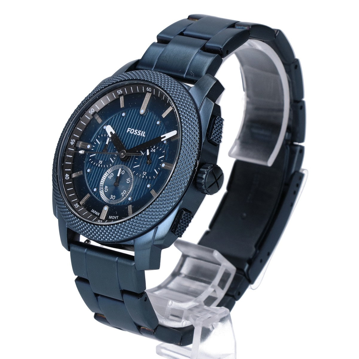 FOSSIL フォッシル 【新品同様】FS6167 MACHINE 44MM クロノグラフ ネイビー ステンレススチールウォッチ 腕時計