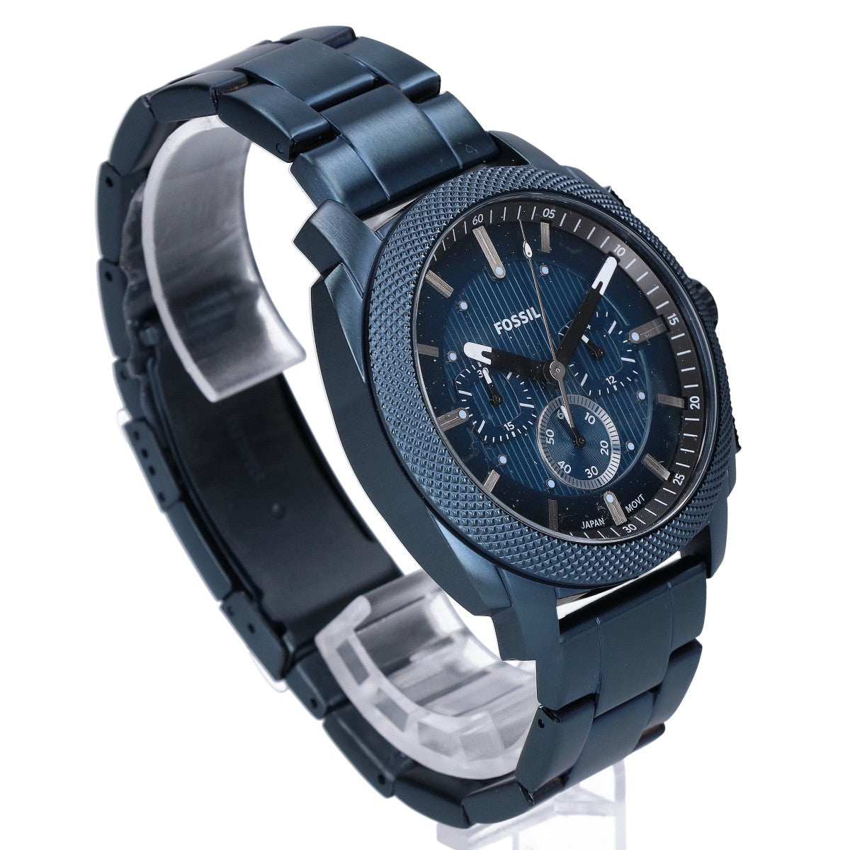 FOSSIL フォッシル 【新品同様】FS6167 MACHINE 44MM クロノグラフ ネイビー ステンレススチールウォッチ 腕時計