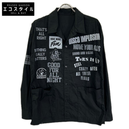 HYSTERIC GLAMOUR ヒステリックグラマー 01193AH07 ブラック LOGO PATCH 長袖オーバーシャツ トップス