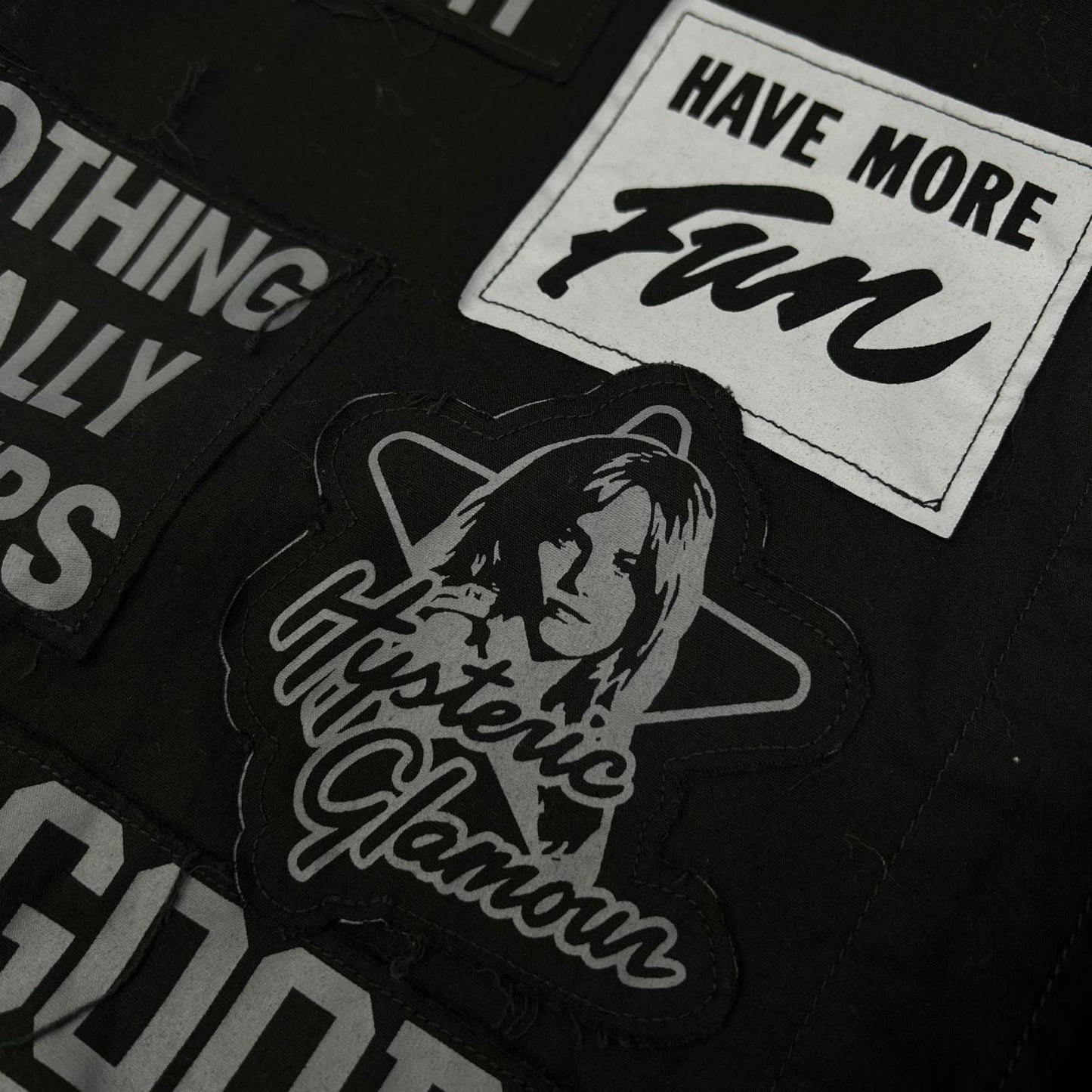 HYSTERIC GLAMOUR ヒステリックグラマー 01193AH07 ブラック LOGO PATCH 長袖オーバーシャツ トップス