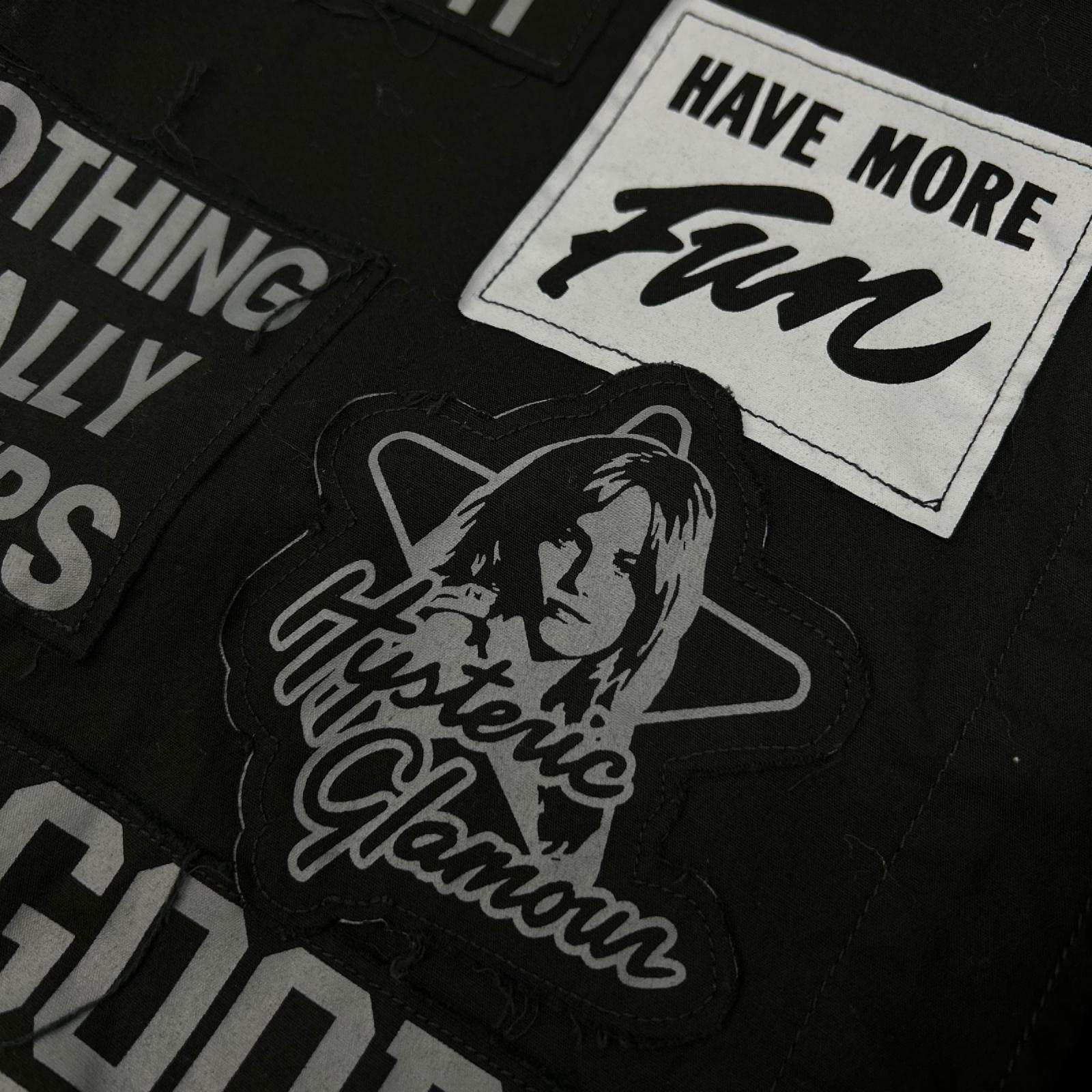 HYSTERIC GLAMOUR ヒステリックグラマー 01193AH07 ブラック LOGO PATCH 長袖オーバーシャツ トップス