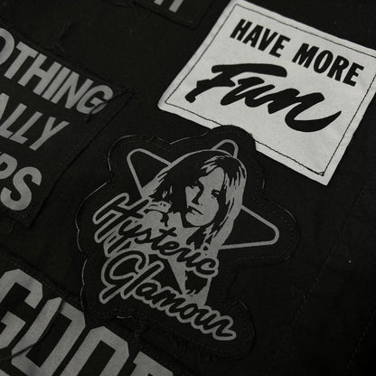 HYSTERIC GLAMOUR ヒステリックグラマー 01193AH07 ブラック LOGO PATCH 長袖オーバーシャツ トップス